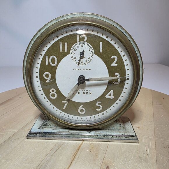 Vintage Westclox Big Ben "Chime Alarm" Manual Wind clock Working Made In U.S.A - Picture 1 of 10
